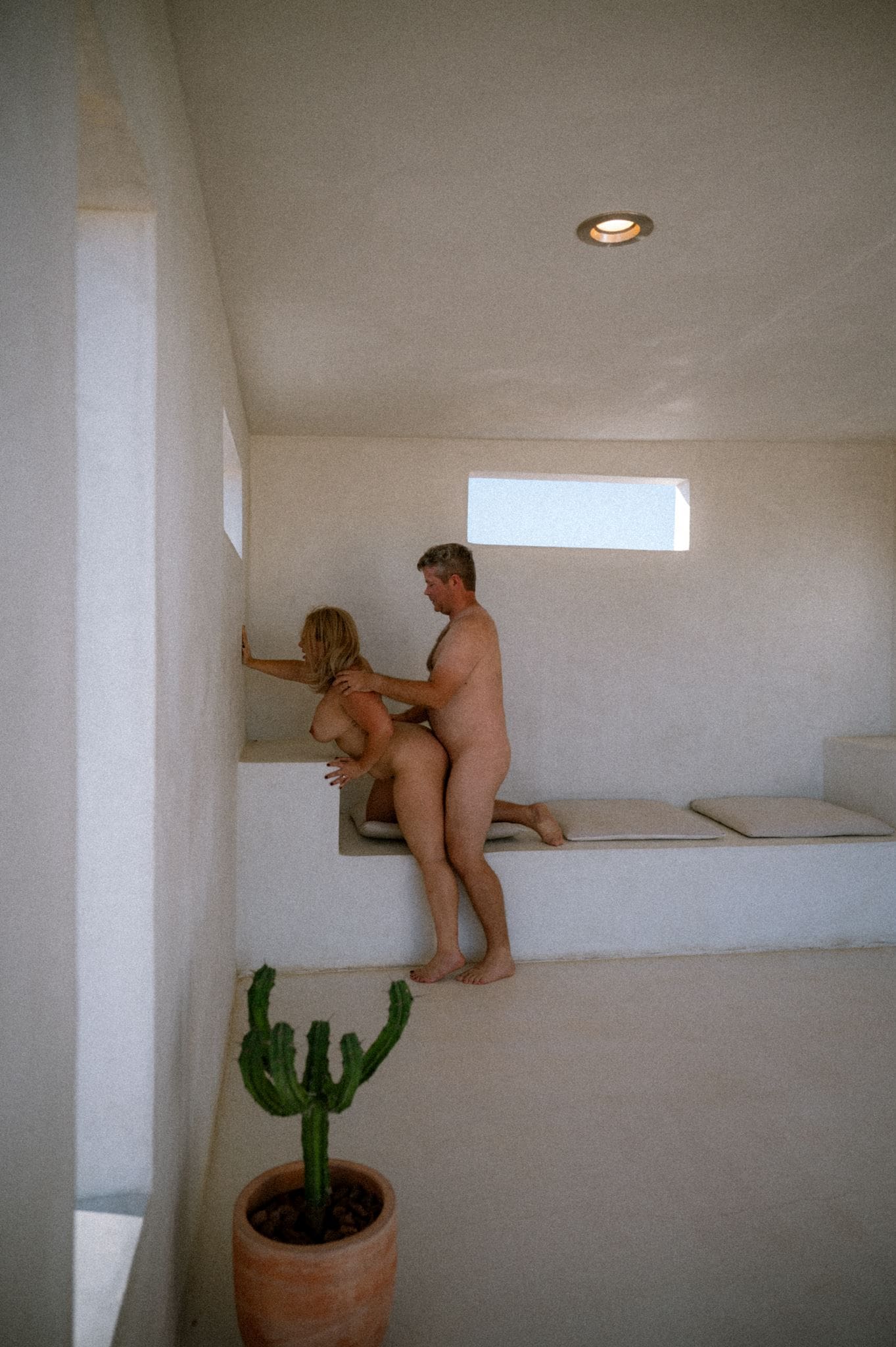 Sunset couples boudoir portrait in the California desert